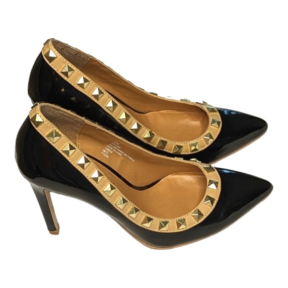 COSMOPOLITAN Black Rockstud Studded Emilia Pumps Size 6.5 - Picture 11 of 11